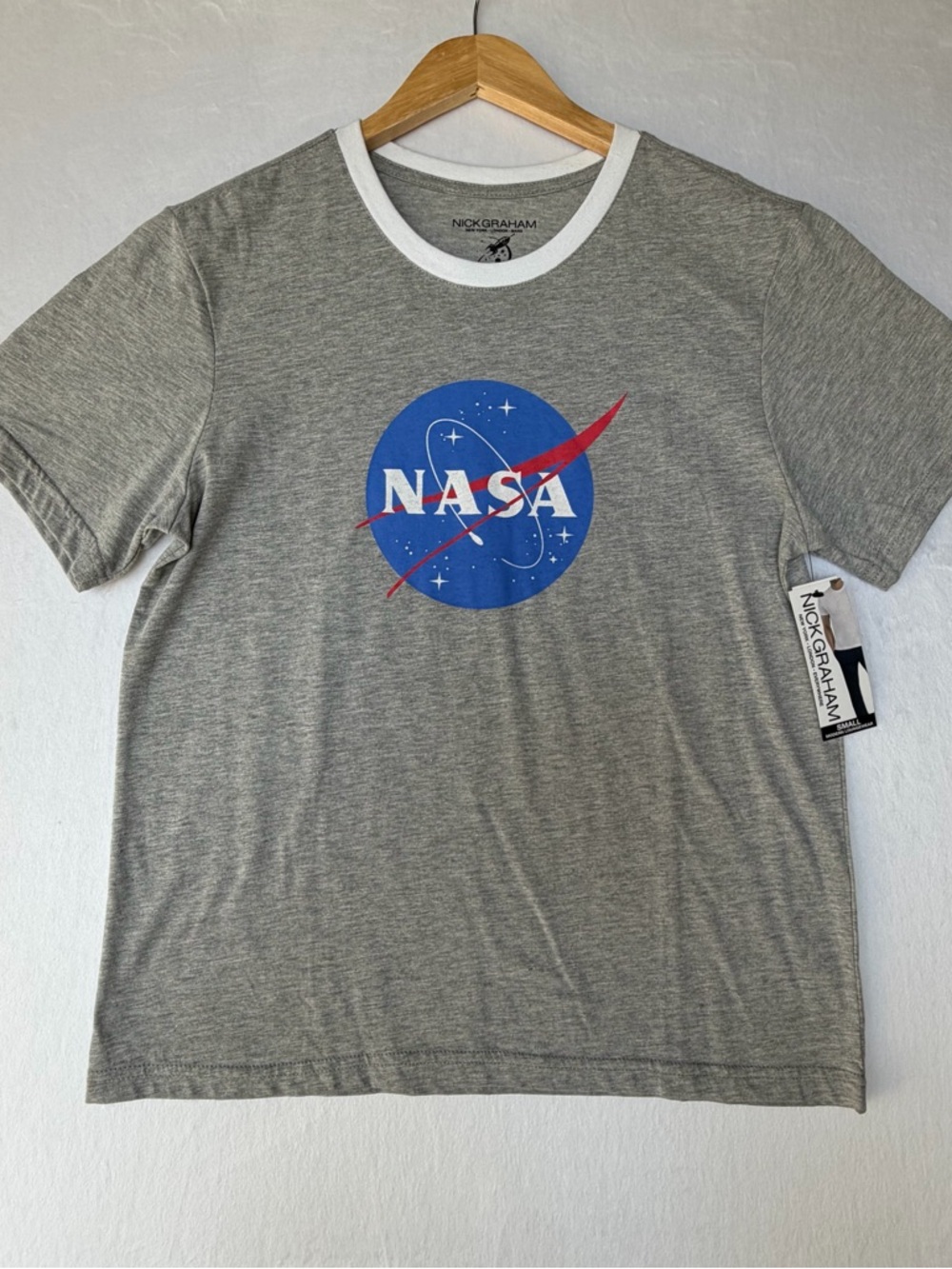 Women’s NASA Logo Grey Ringer Tee - Nick Graham